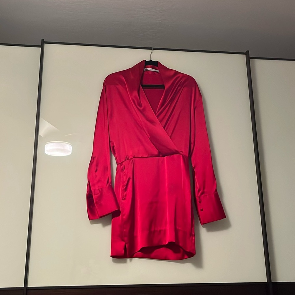 Silky red dress